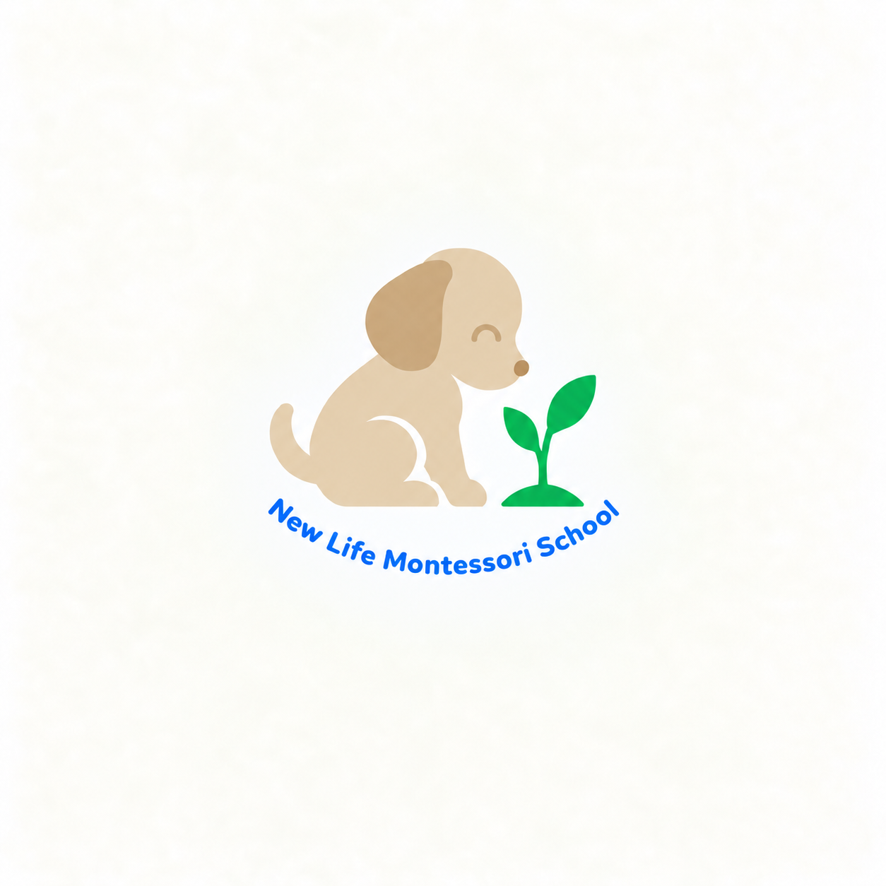 New Life Montessori School puppy and sprout logo