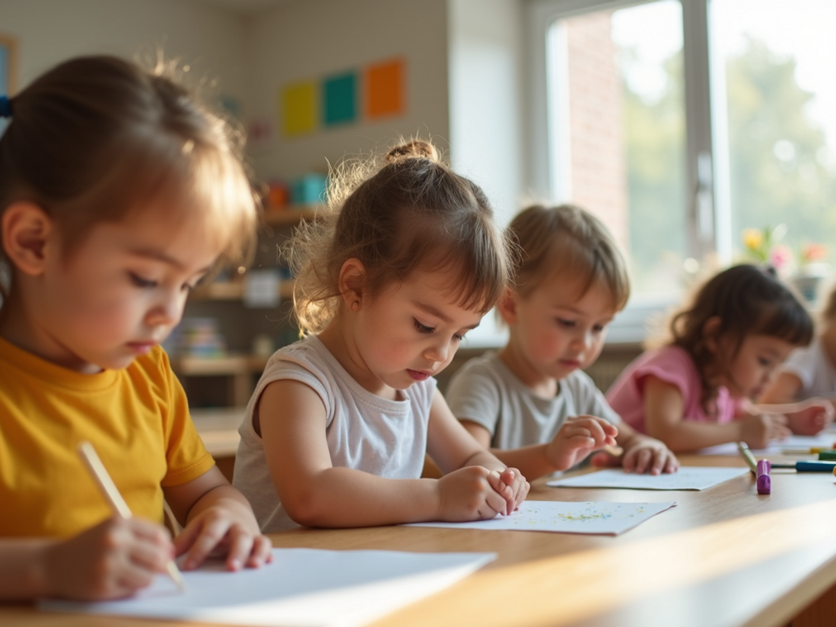 New Life Montessori children enjoying classroom work together