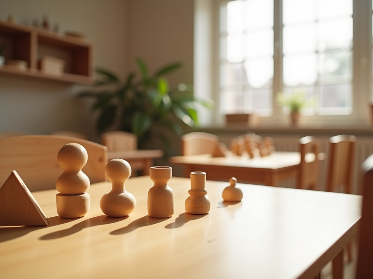 Montessori materials ready for children's hands-on learning