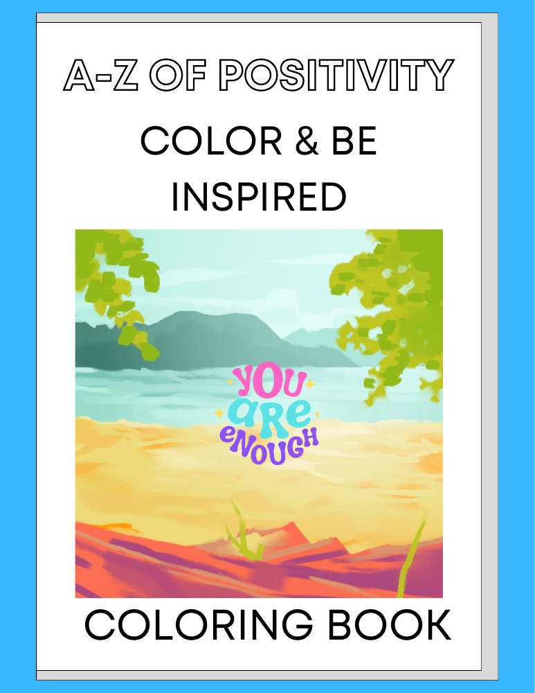 A–Z of Positivity: Color & Be Inspired coloring book cover